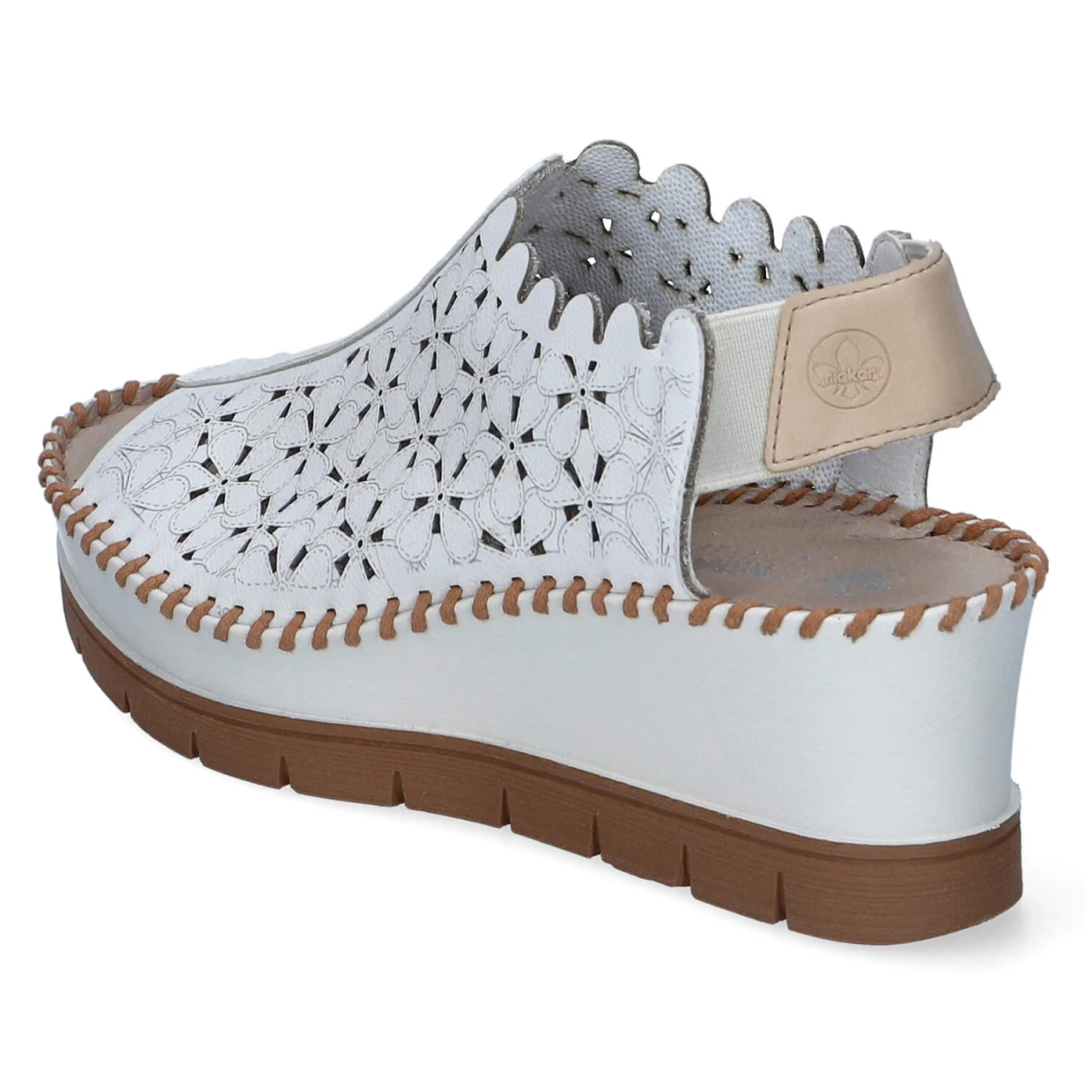 Keilsandaletten - offwhite/offwhite/tan