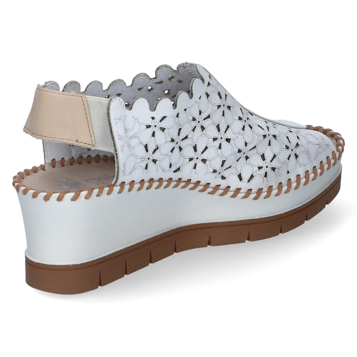 Keilsandaletten - offwhite/offwhite/tan