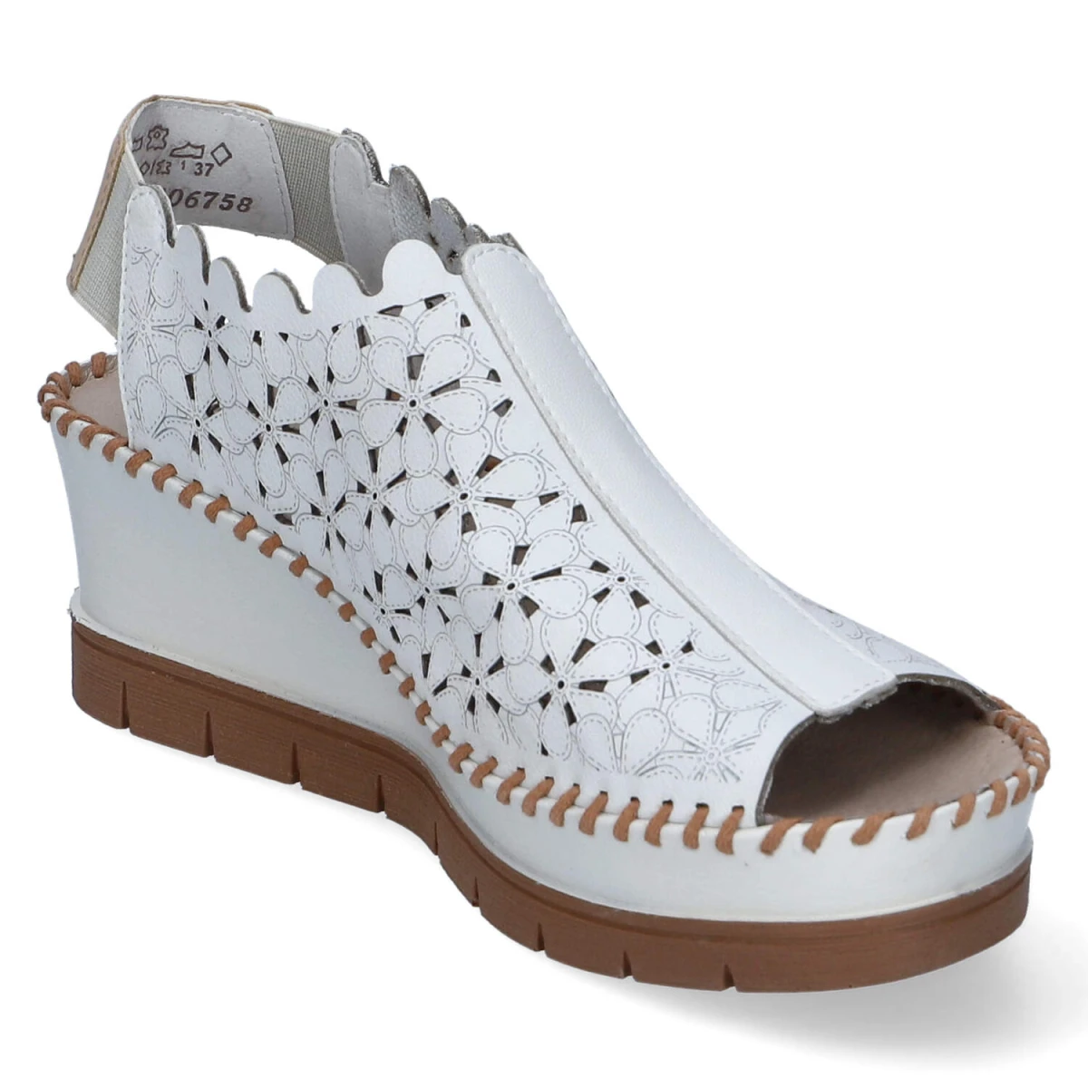 Keilsandaletten - offwhite/offwhite/tan