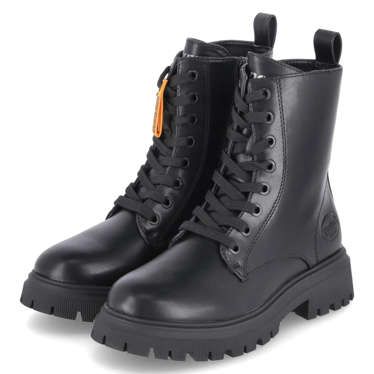 Schnürstiefeletten - schwarz