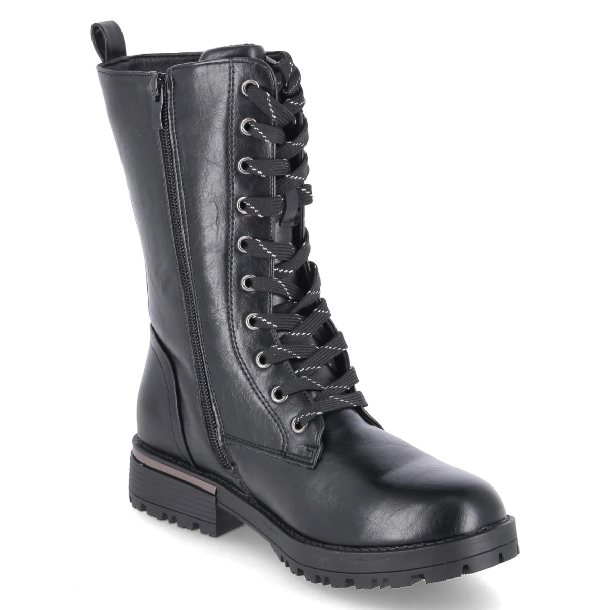 Schnürstiefeletten - SCHWARZ/SILBER