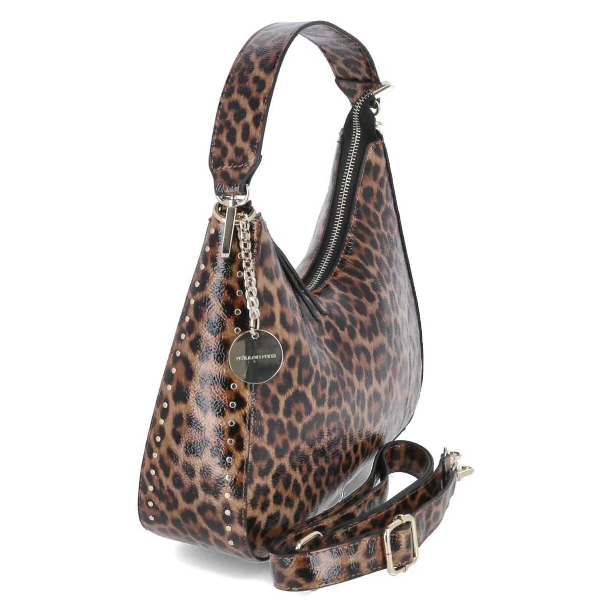 Schultertasche - black/cognac