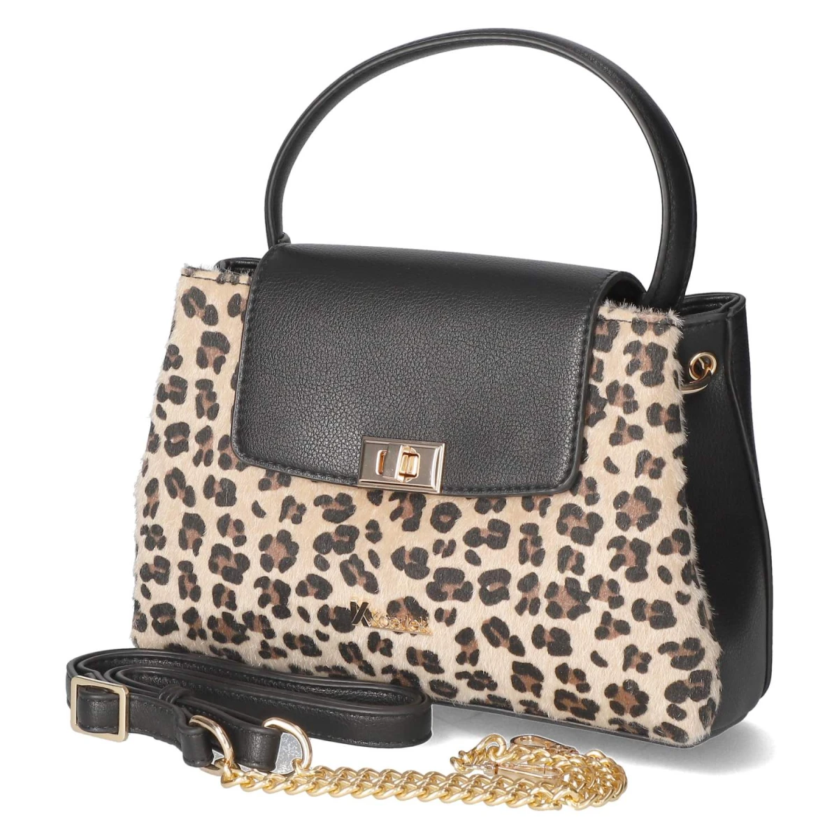 Handtasche - Beige/schwarz