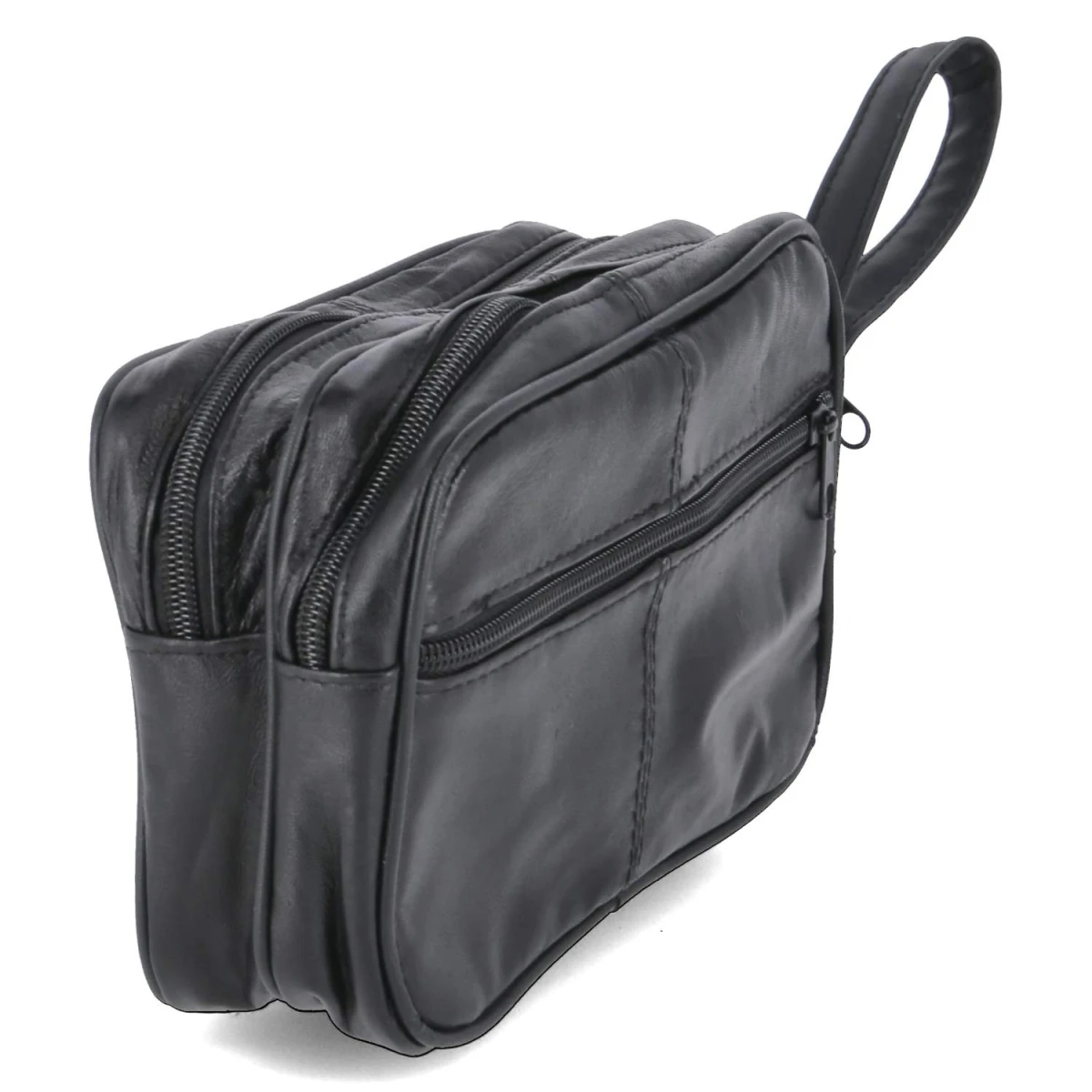 Lederhandgelenktaschen - schwarz