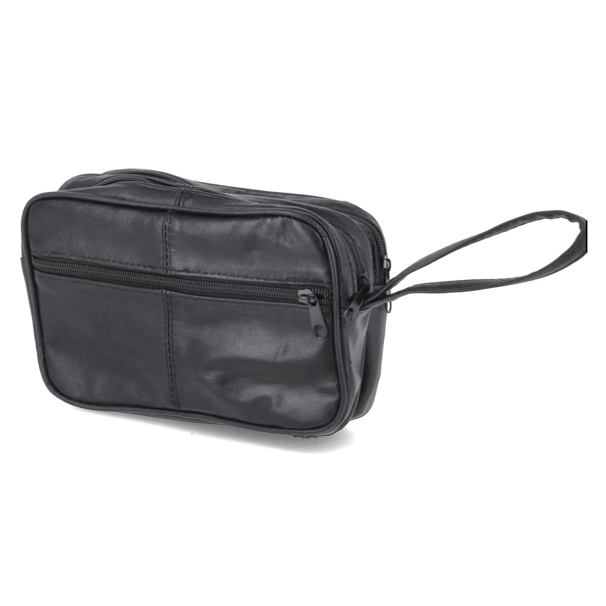 Lederhandgelenktaschen - schwarz