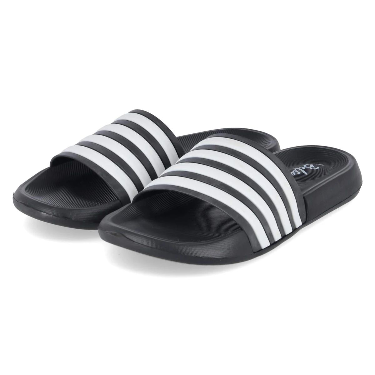 Badepantoletten - Black - White