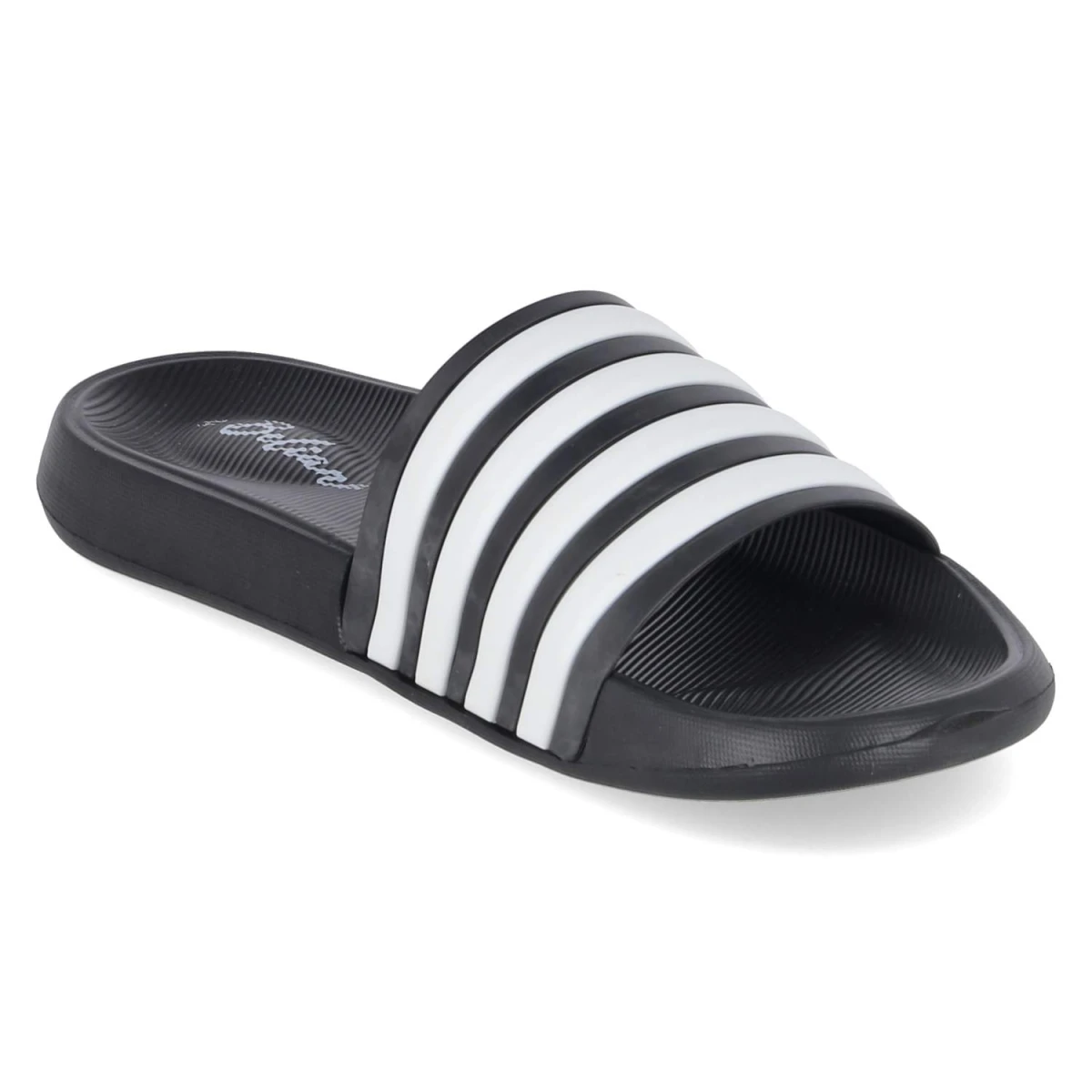 Badepantoletten - Black - White