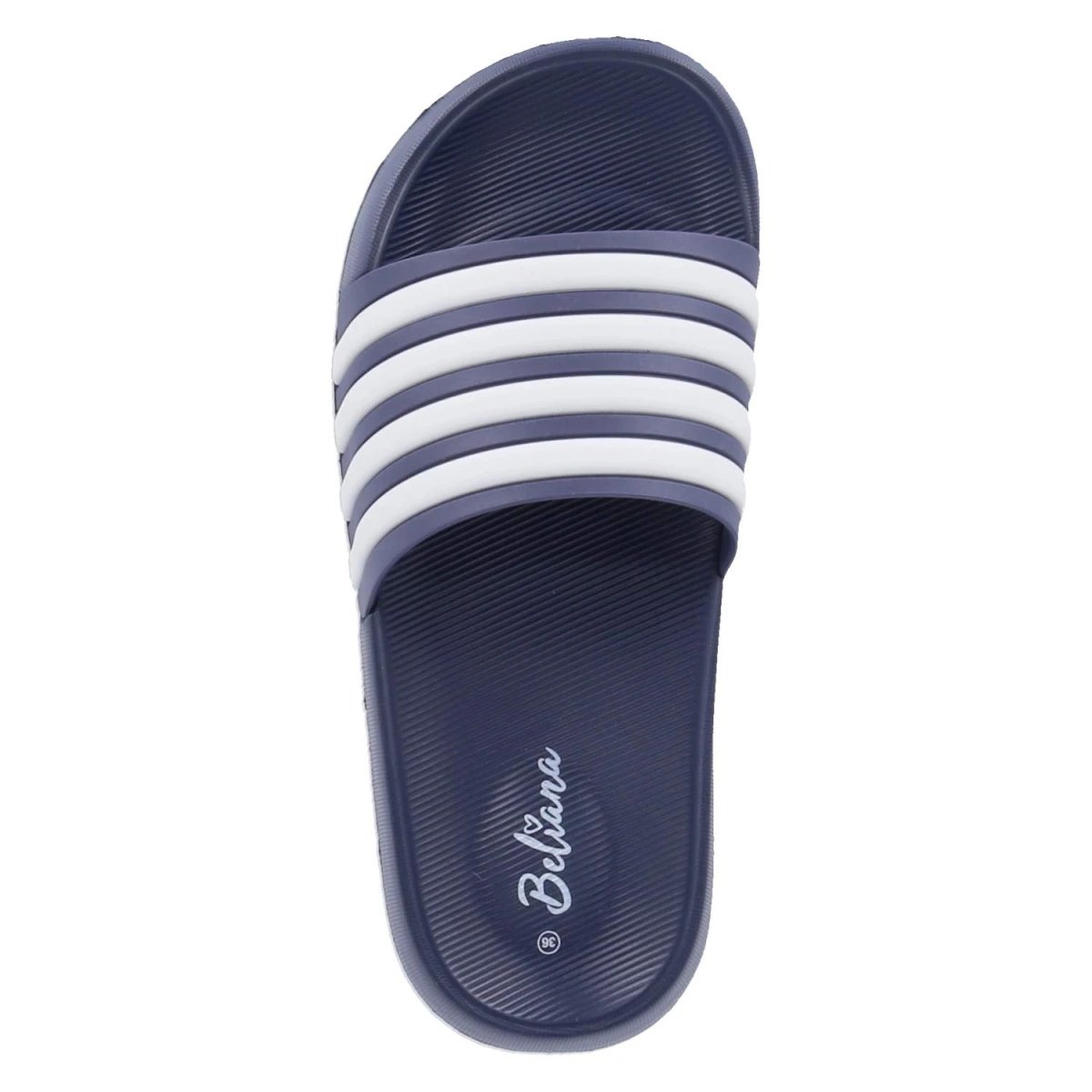 Badepantoletten - Navy - White
