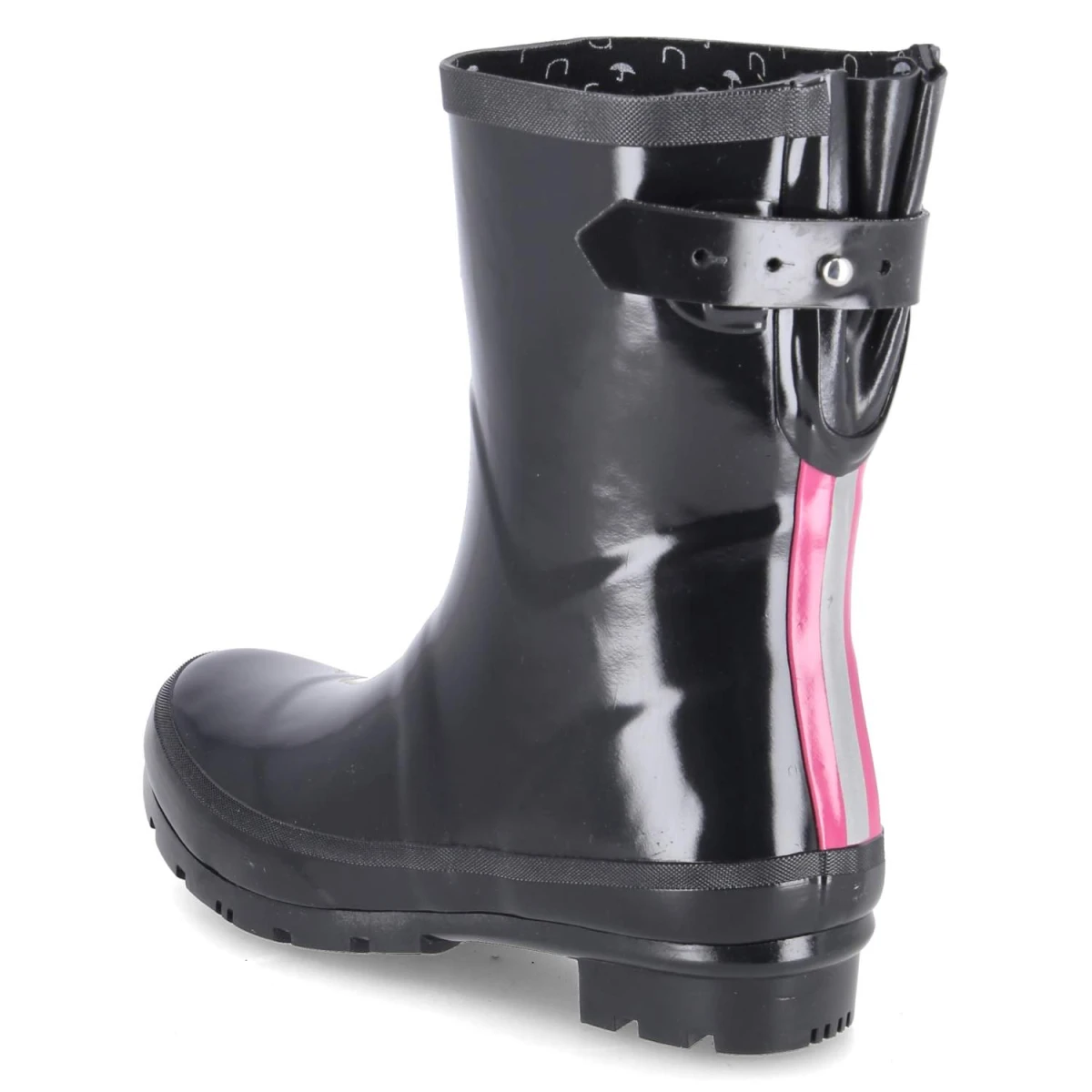 Gummistiefel GLOSSY - black-pink