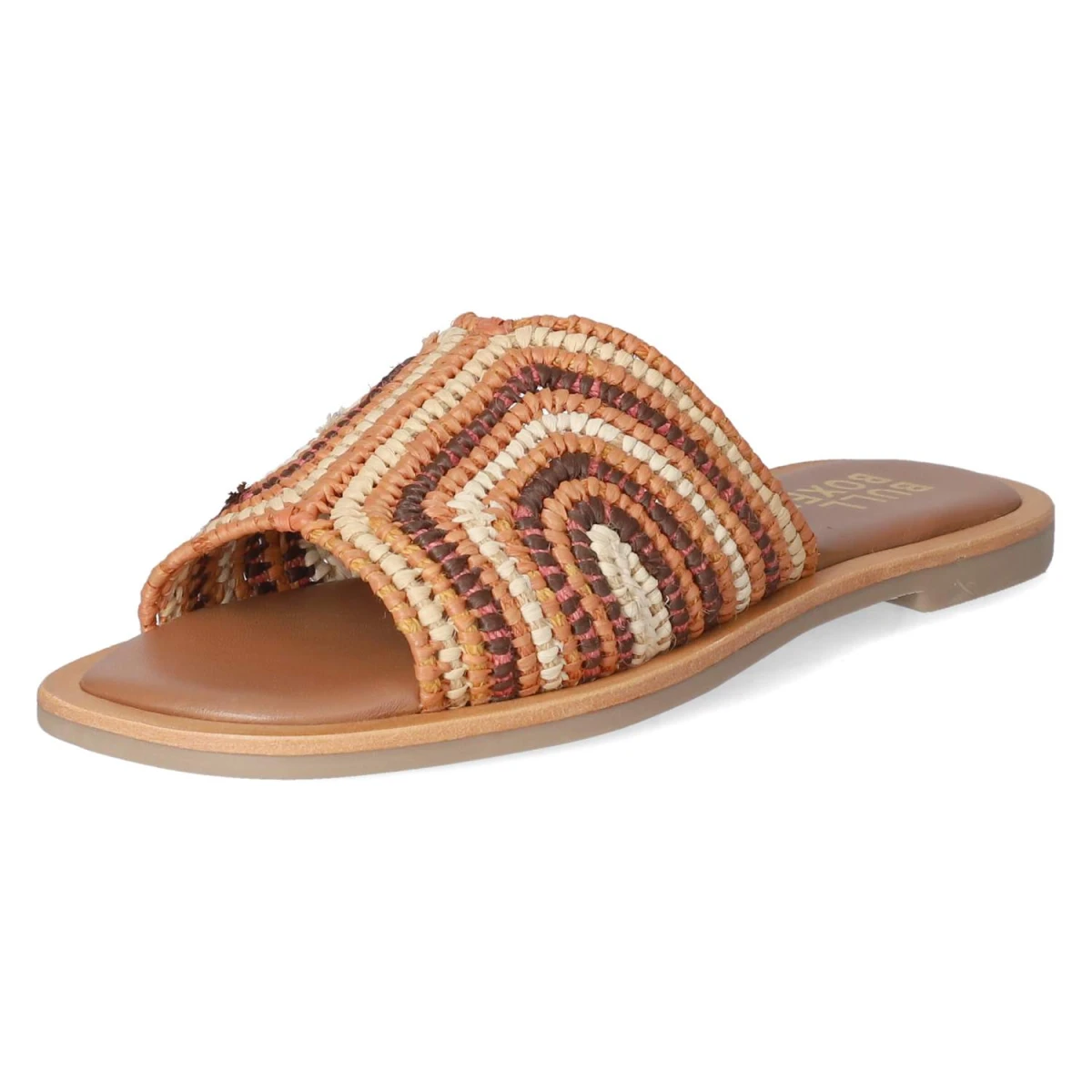 Pantoletten - Orange - Beige