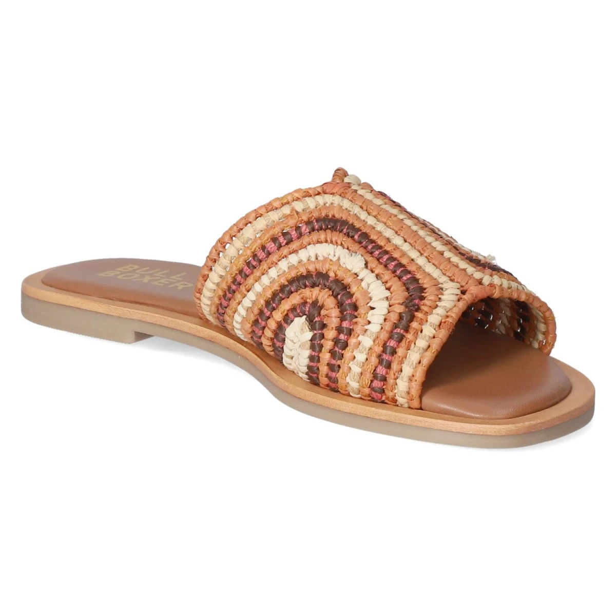 Pantoletten - Orange - Beige